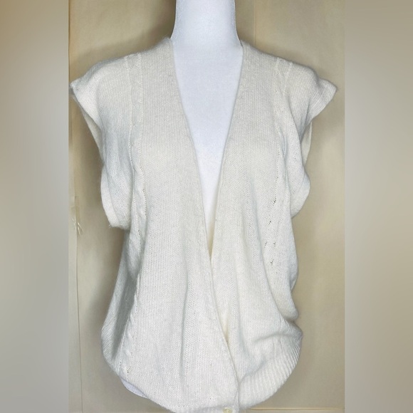 Vintage Liz Baker Angora Rabbit Hair Silk Neutral Minimalistic Sweater Vest 18W - Picture 5 of 11